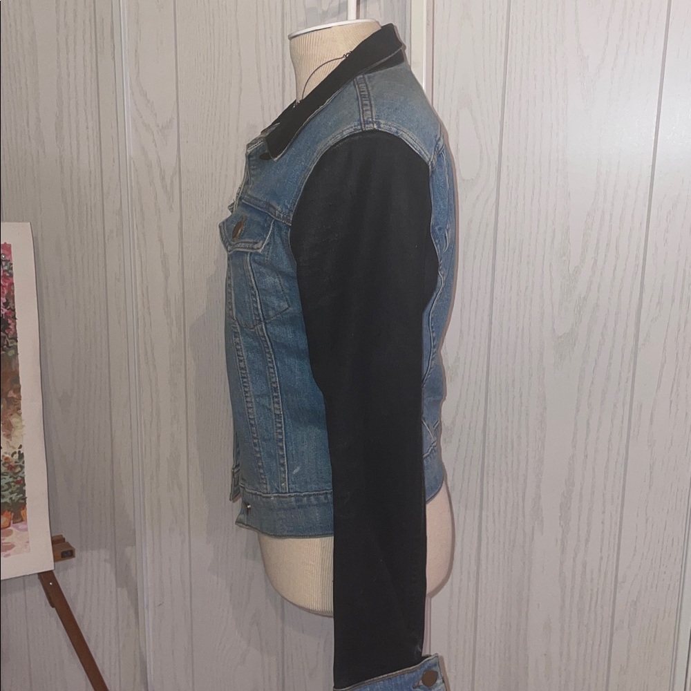 J BRAND PREMIUM DENIM JEAN JACKET BOWIE WAXED SLEEEVES SIZE Sm - Picture 3 of 8